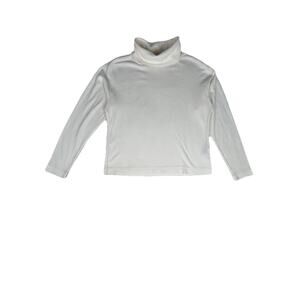 Uniqlo Heat Tech cream colored relaxed ribbed turtleneck Womens Sz S